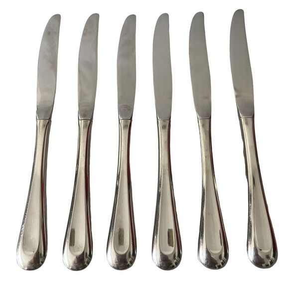 Oneida Satin Sand Dune Everyday Flatware Set Of 6 Dinner Knives Stainless Steel - Picture 2 of 9